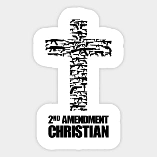 2nd Amendment Christian, black Sticker